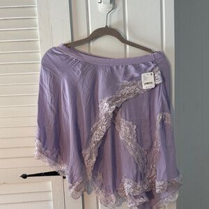 Lavender Skirt with Lace Trim